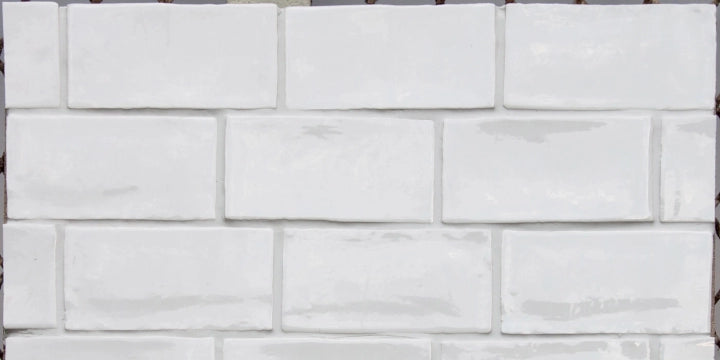 Terratinta Ceramiche, Betonbrick Wall - TTBB73WGW - White , Glossy, 7.5x30cm, 8.00mm, Rett.