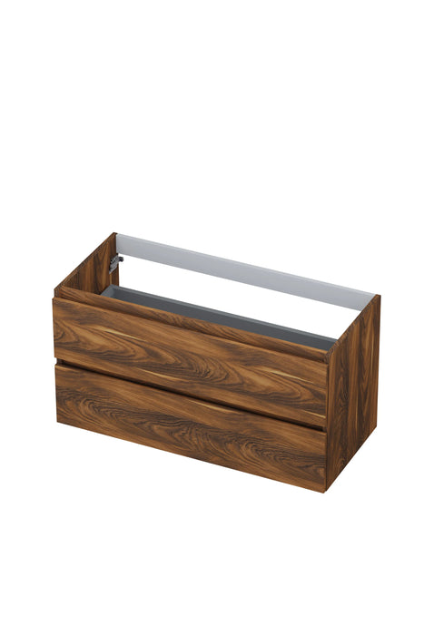 Ink Onderkast 2 laden greeploos met houten keerlijst - Houtskool eiken - 100x45x52 cm  -1257148