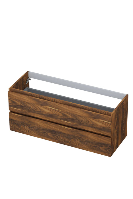 Ink Onderkast 2 laden greeploos met houten keerlijst - Houtskool eiken - 120x45x52 cm  -1257158