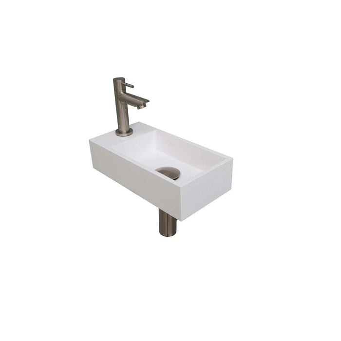 Ink Versus fonteinpack - links - polystone Glans Wit - accessoires brushed nickel - 1805166