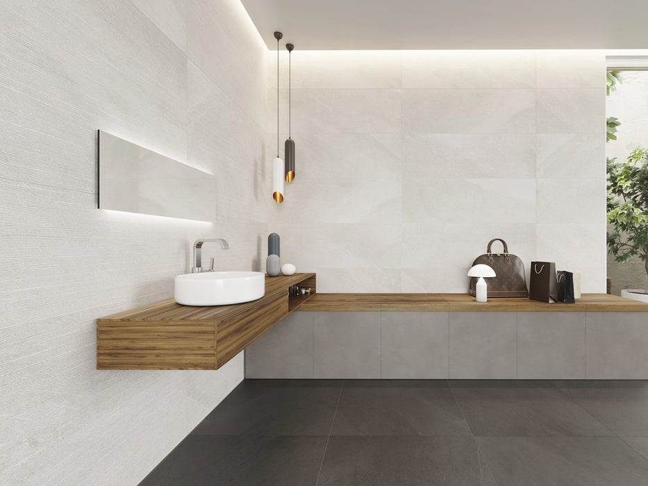 Ibero Ceramica, Khan - P75D - White, Natural, 75x75cm, 10.00mm