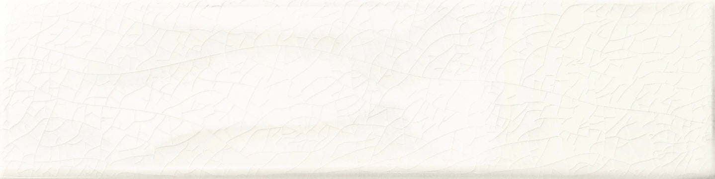 Carmen Ceramica, Monocroma - White, Crackled, 7.5x30cm, 9.50mm, Rett.