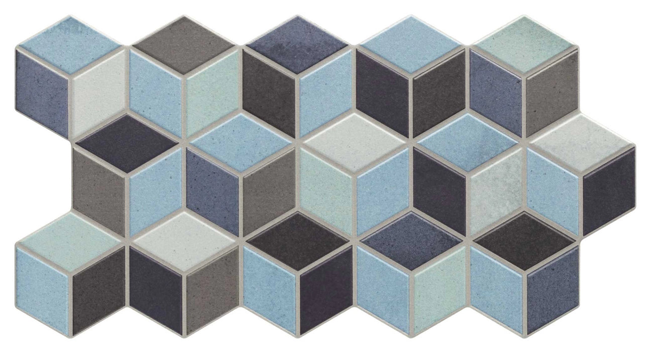 Realonda, Rhombus - Blue, Mate, 26.5x51cm, 10.00mm