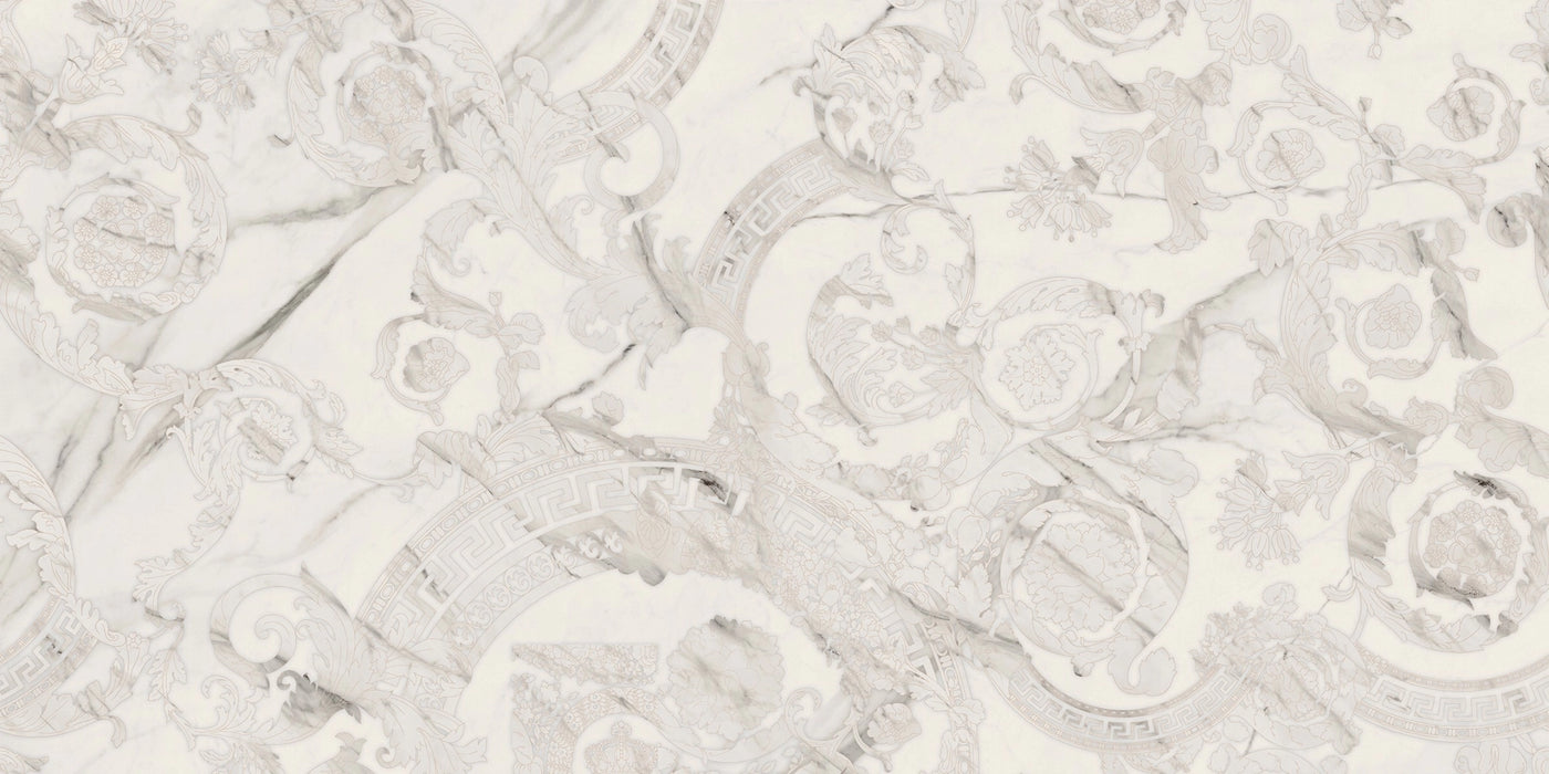 Versace Tiles, Maximvs - G0067760 - Statuario White Megabarocco, Lux, 40x120cm, 6.00mm, Rett.