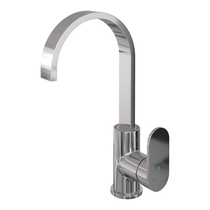 Brauer Edition wastafelkraan hoog cascade - Geborsteld Goud PVD - 5-GG-003-S1