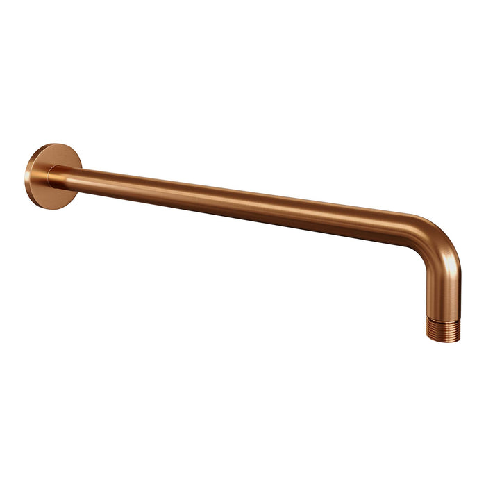 Brauer Copper Carving thermostatische inbouw regendouche met drukknoppen SET 70 met 30 cm douchekop en gebogen muurarm en 3-standen handdouche en doucheslang en geïntegreerde glijstang koper geborsteld PVD