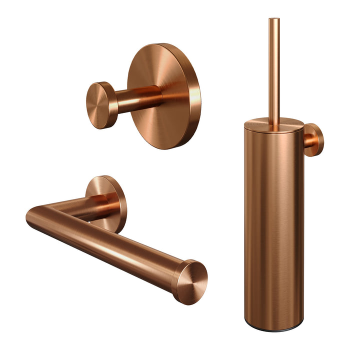 Brauer Copper Edition toilet accessoires set 3-in-1 Geborsteld Koper PVD -  5-GK-152