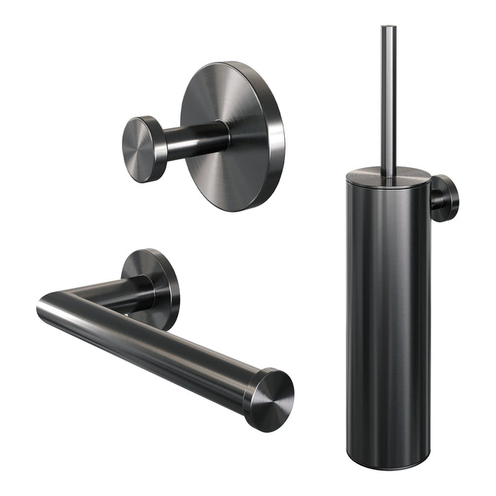 Brauer Brushed Edition toilet accessoires set 3-in-1 Geborsteld RVS PVD