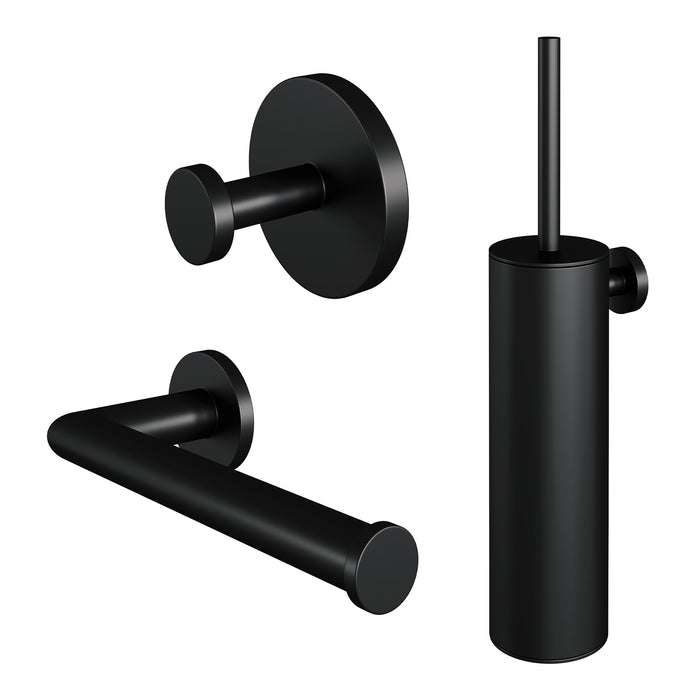 Brauer Black Edition toilet accessoires set 3-in-1 Mat Zwart -  5-S-152