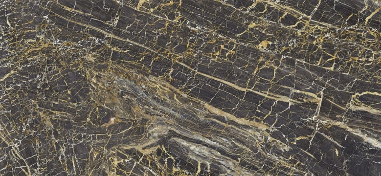 Cifre Ceramica, Golden - Black, Polished, 60x120cm, 10.50mm, Rett.