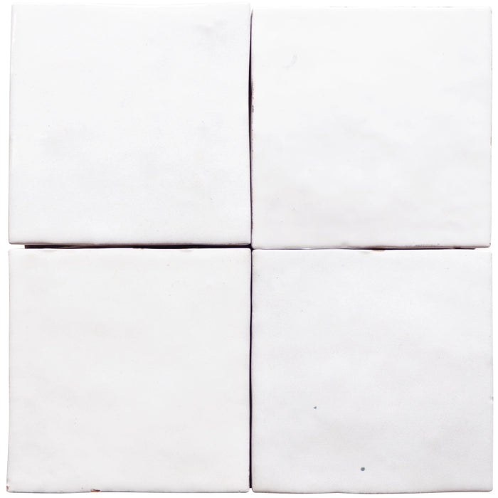 Cevica, Zelij - CEM10 - Blanco, Brillo, 10x10cm, 10.00mm