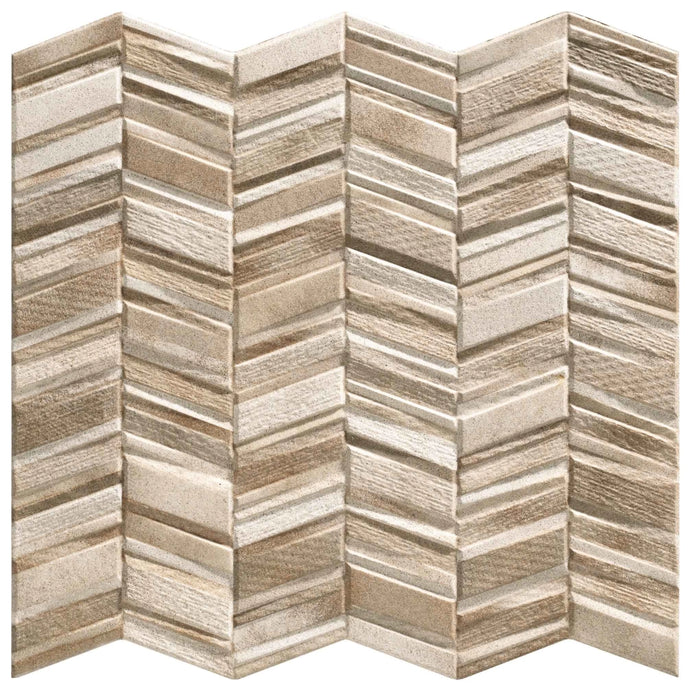 Realonda, Chevron - Brown, Mate, 44x44cm, 10.00mm