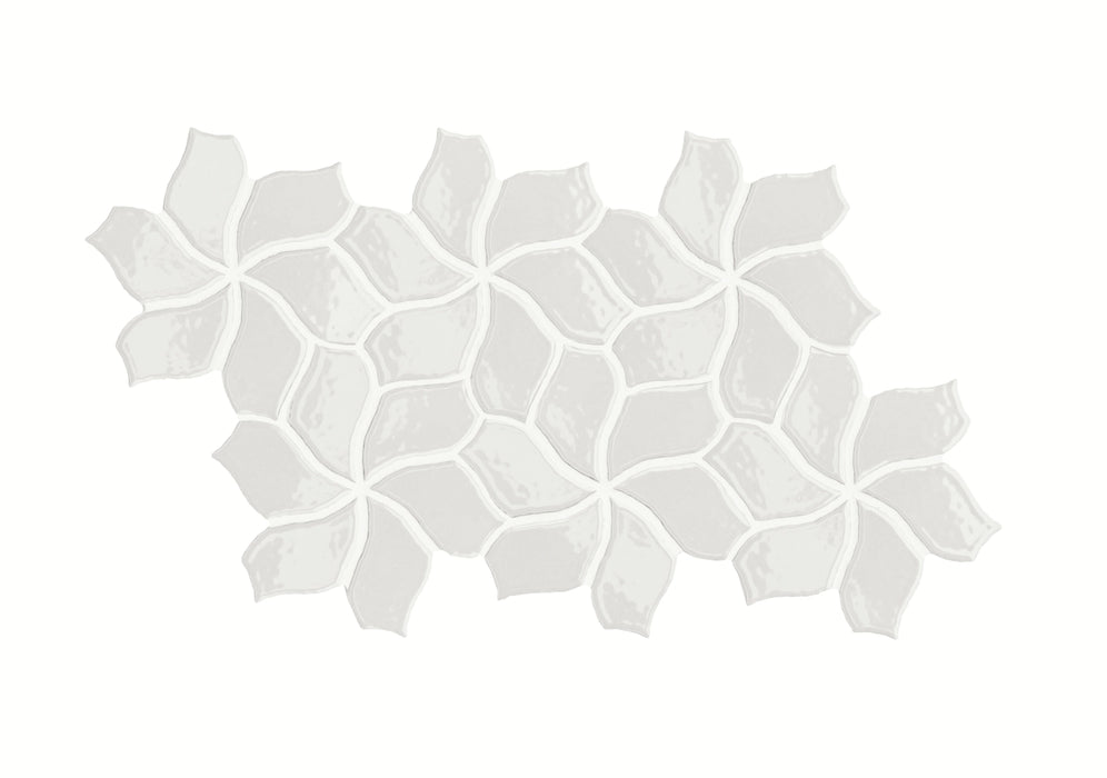 Mutina, Botanica - Flower White, Glossy, 23.5x41.1cm, 10.00mm, Rett.