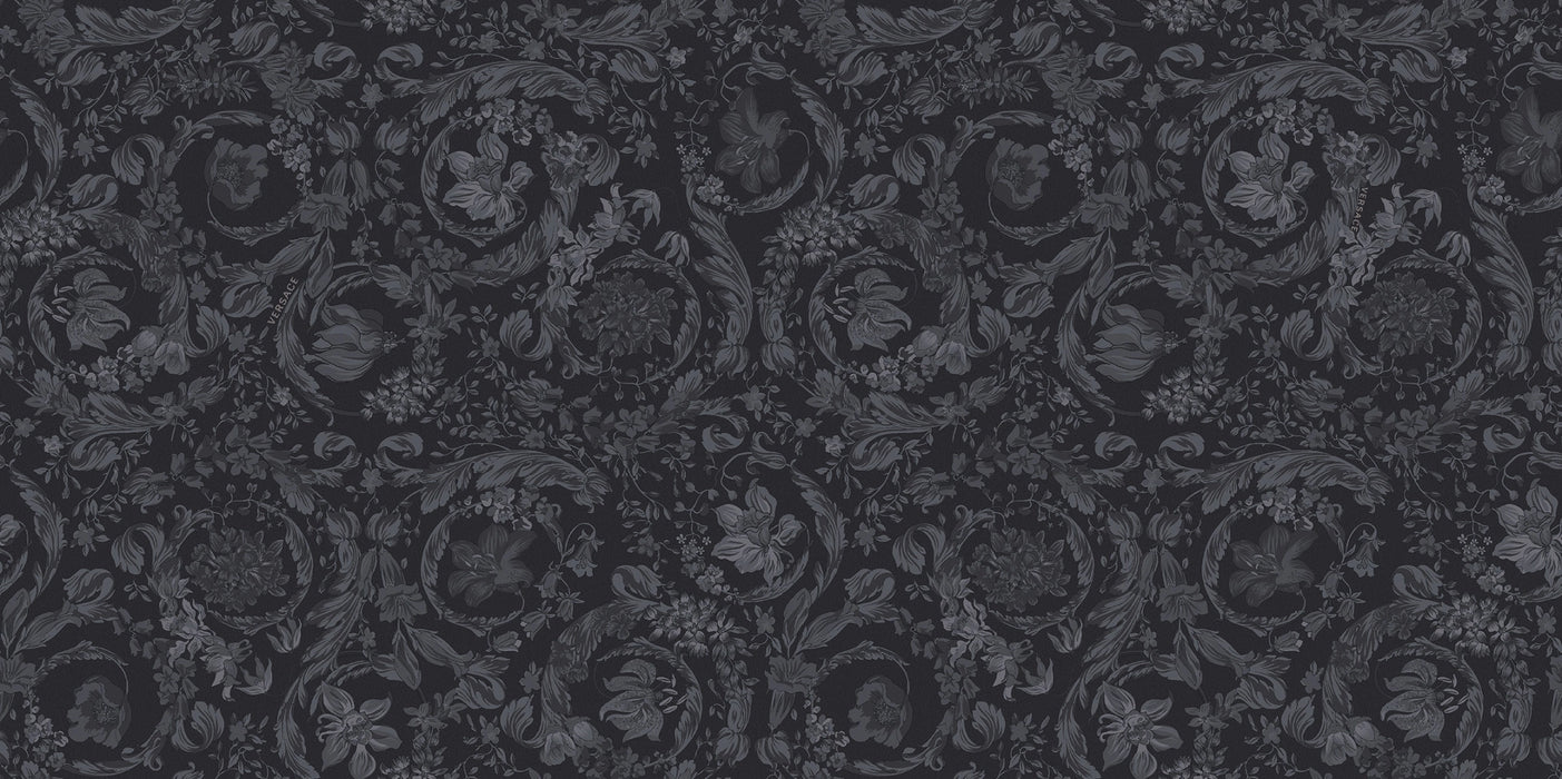 Versace Tiles, Icons - G28322 - Barocco Gard. Black, Naturale, 60x120cm, 10.00mm, Rett.