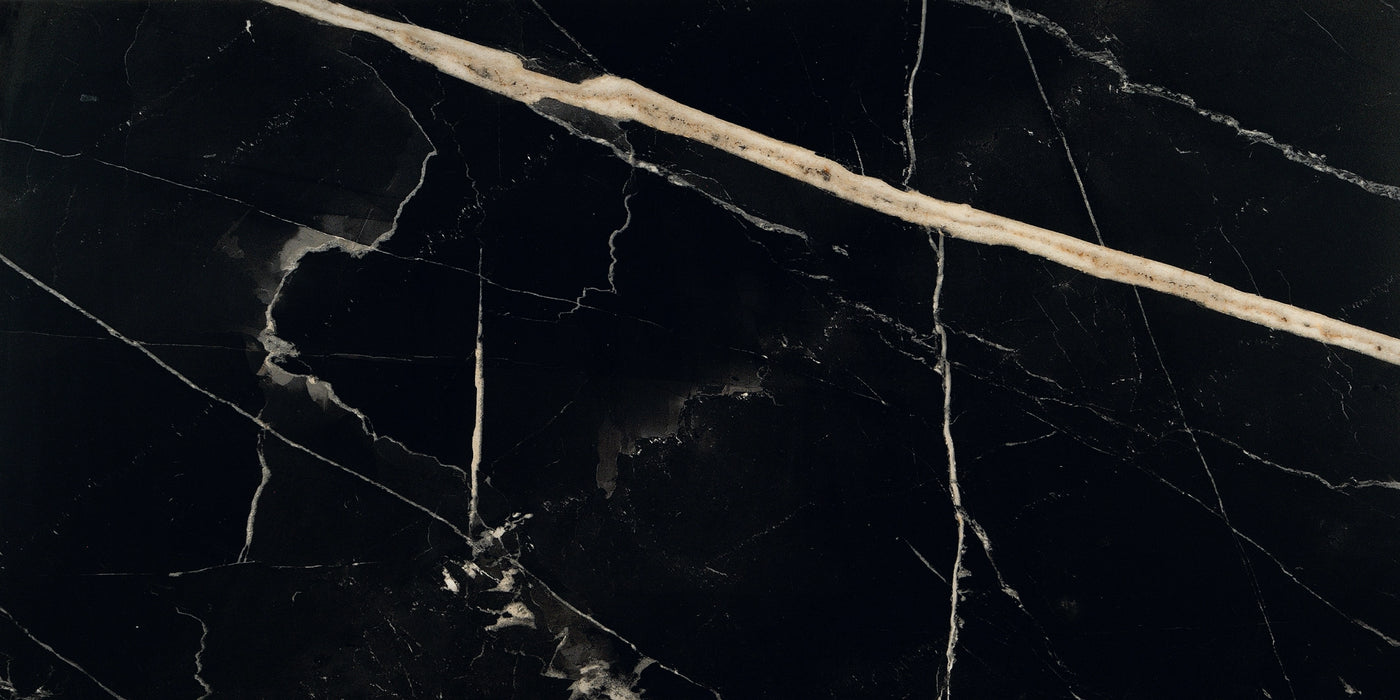 Ceramica Fioranese, Sound Of Marble - M4737LR - Nero Fondo, Polished, 7.3x30cm, 10.00mm, Rett.