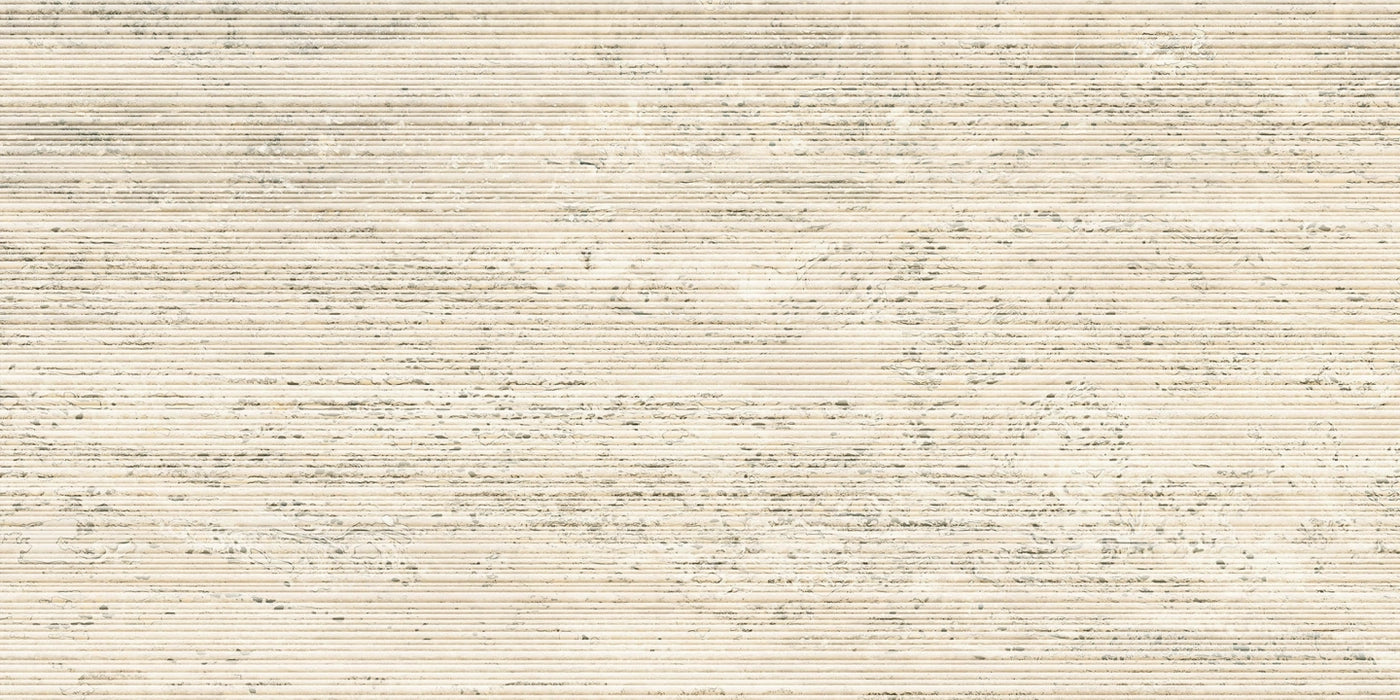 Italgraniti, I Travertini - TR01BAR - Bianco Vein Cut, Ribbed, 60x120cm, 9.00mm, Rett.