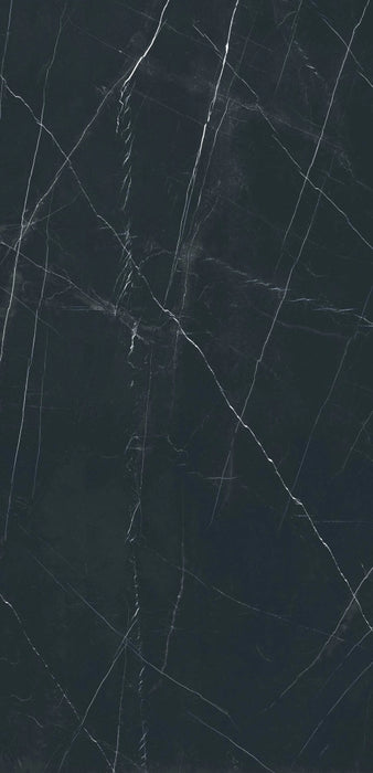 Tau Ceramica, Marquina - Black, Polished, 120x240cm, 6.00mm, Rett.