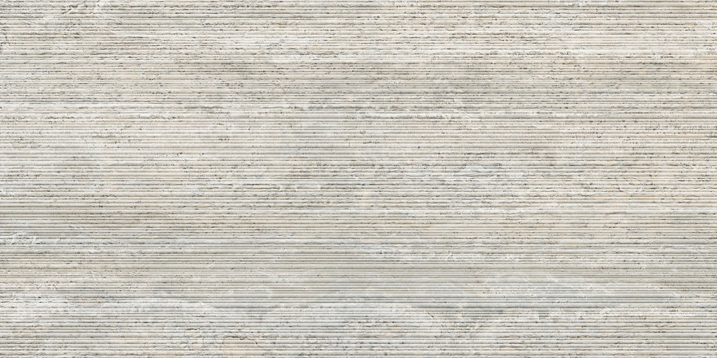 Italgraniti, I Travertini - TR05BAR - Grigio Vein Cut, Ribbed, 60x120cm, 9.00mm, Rett.