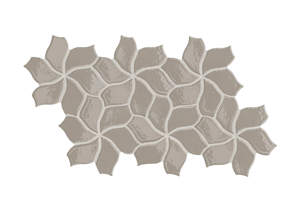 Mutina, Botanica - Flower Grey, Glossy, 23.5x41.1cm, 10.00mm, Rett.