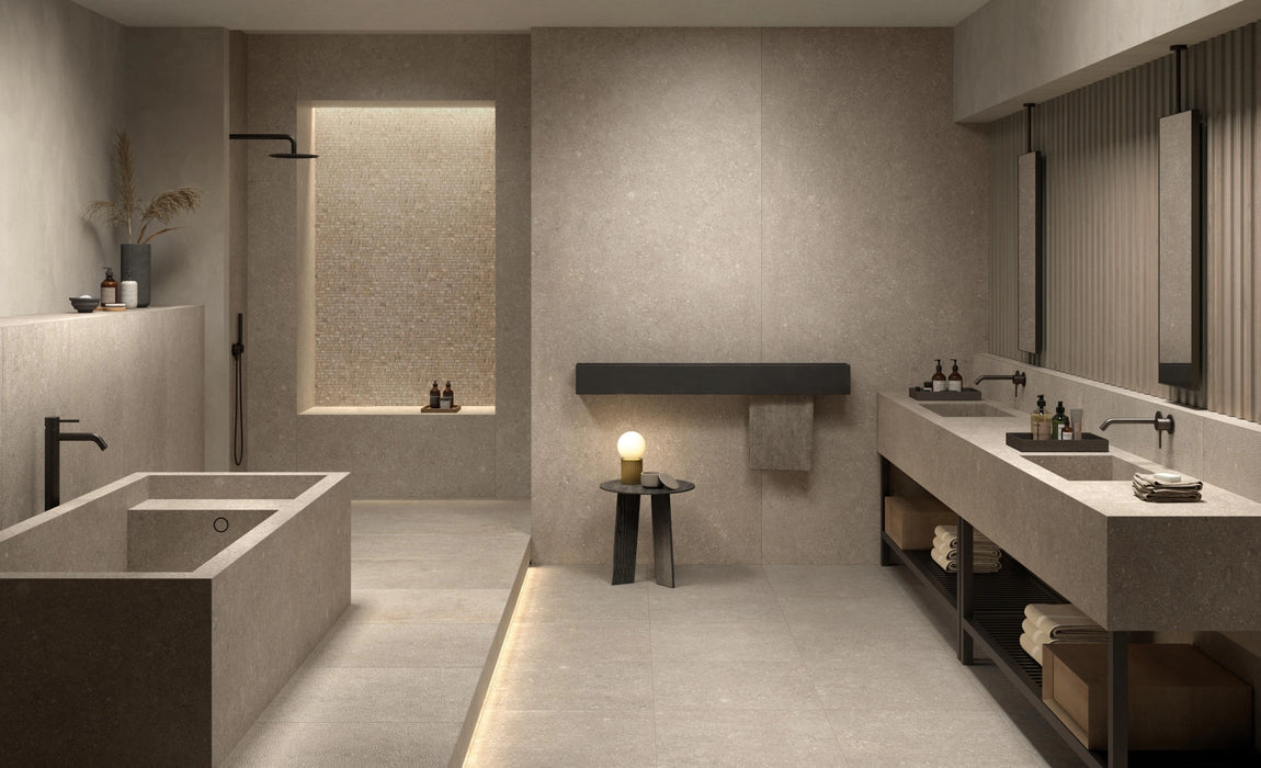 Kronos Ceramiche, Le Reverse - RS108 - Taupe, Elegance Lappato, 120x120cm, 10.00mm, Rett.