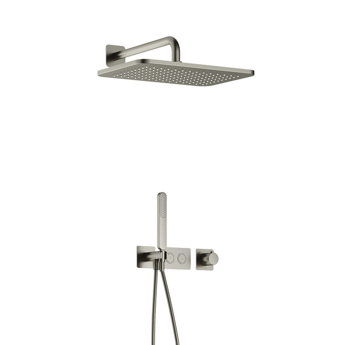 Hotbath Gal IBS41 inbouw doucheset met 2 pushbuttons met gl106 - Geborsteld Gunmetal PVD