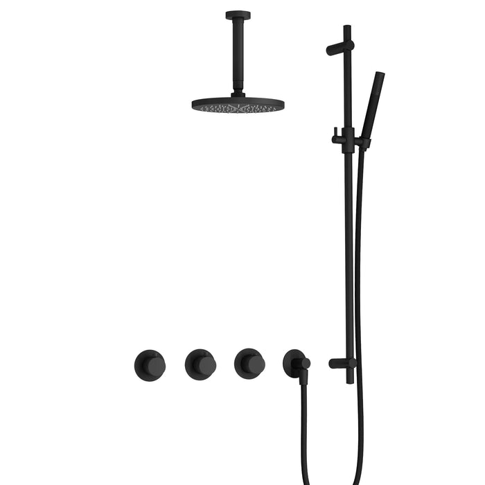 Hotbath Cobber IBS70 inbouw doucheset met 2 stopkranen met plafondbuis 15 cm en glijstang - Chroom