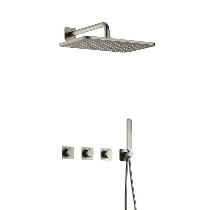 Hotbath Gal IBSGL70 inbouw doucheset met 2 stopkranen met gl106 - Geborsteld Gunmetal PVD