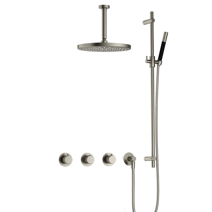 Hotbath Cobber X IBSX70 inbouw doucheset met 2 stopkranen met plafondbuis 15 cm, m106 en glijstang - Chroom