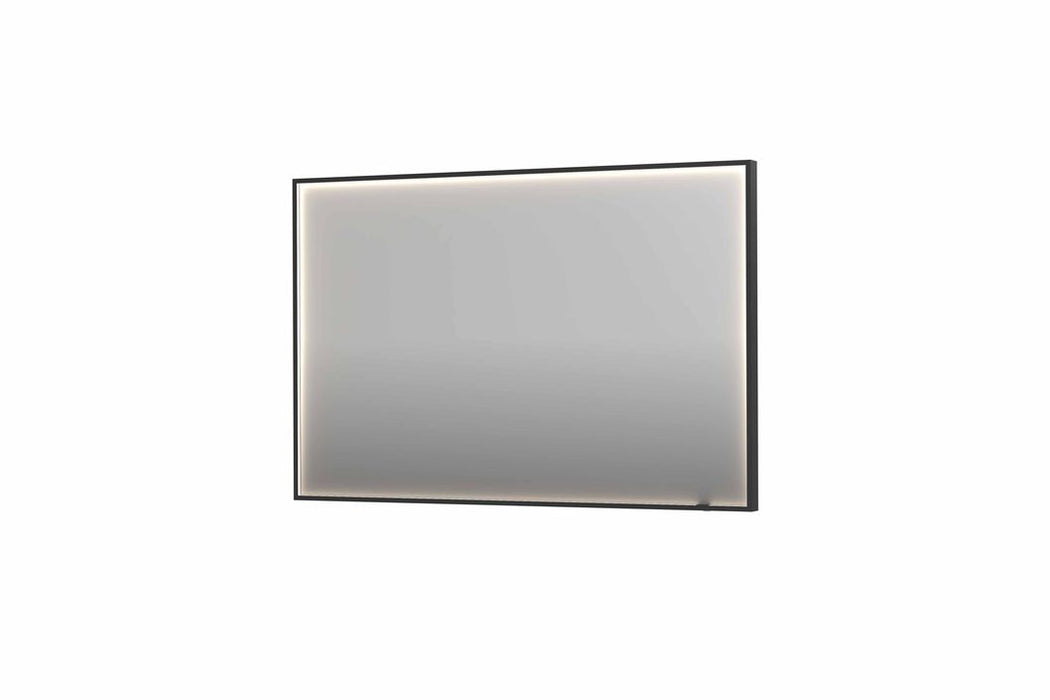 Ink SP19 spiegel 120x80cm in stalen kader met rondom indirecte LED verlichting - Geborsteld metaal zwart - 8409137