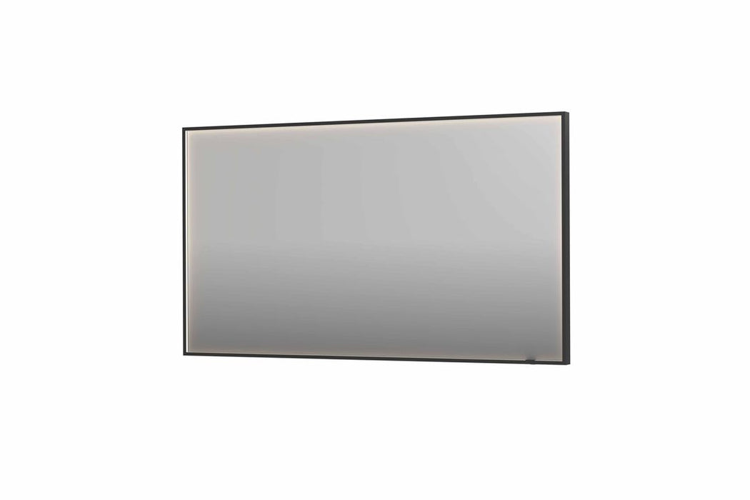 Ink SP19 spiegel 140x80cm in stalen kader met rondom indirecte LED verlichting - Geborsteld metaal zwart - 8409138