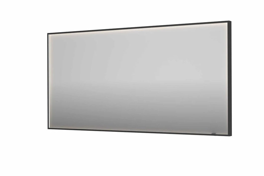 Ink SP19 spiegel 160x80cm in stalen kader met rondom indirecte LED verlichting - Geborsteld metaal zwart - 8409139