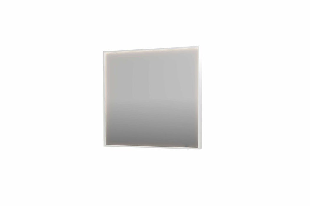 Ink SP19 spiegel 90x80cm in stalen kader met rondom indirecte LED verlichting - Mat Wit - 8409056