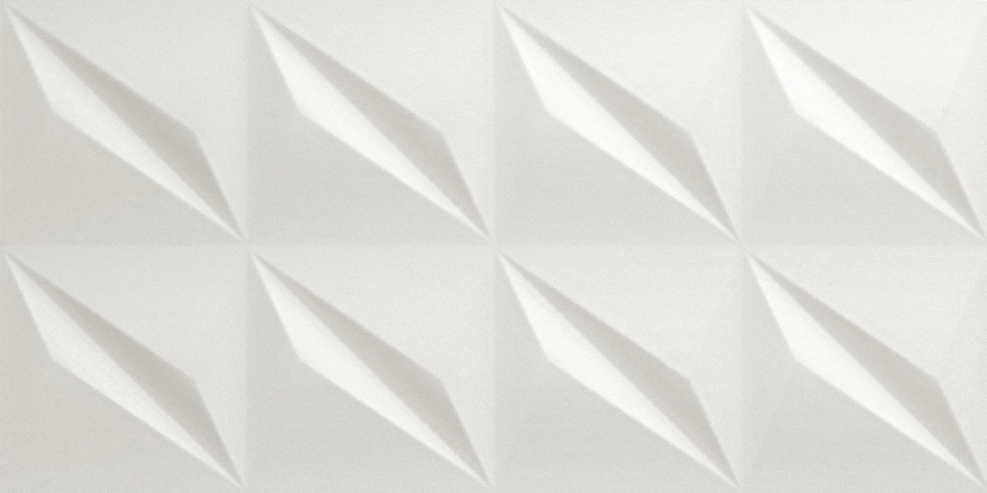 Atlas Concorde, 3d Wall Design - 8DFW - Geometric 3d Flash White, Matt, 40x80cm, 9.00mm