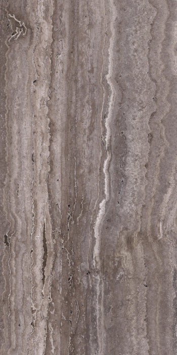 Casalgrande Padana, Marmoker - Travertino Titanium, Lucida, 120x240cm, 6.50mm, Rett.