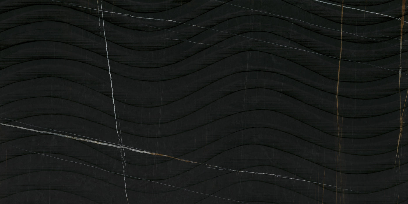 Italgraniti, Marble Experience - MB04BAO - Sahara Noir, Onda, 60x120cm, 9.00mm, Rett.