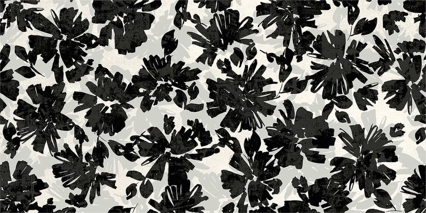 Armonie Ceramiche, Deco Art - 451014 - Black Flowers, Naturale, 60x120cm, 10.00mm, Rett.