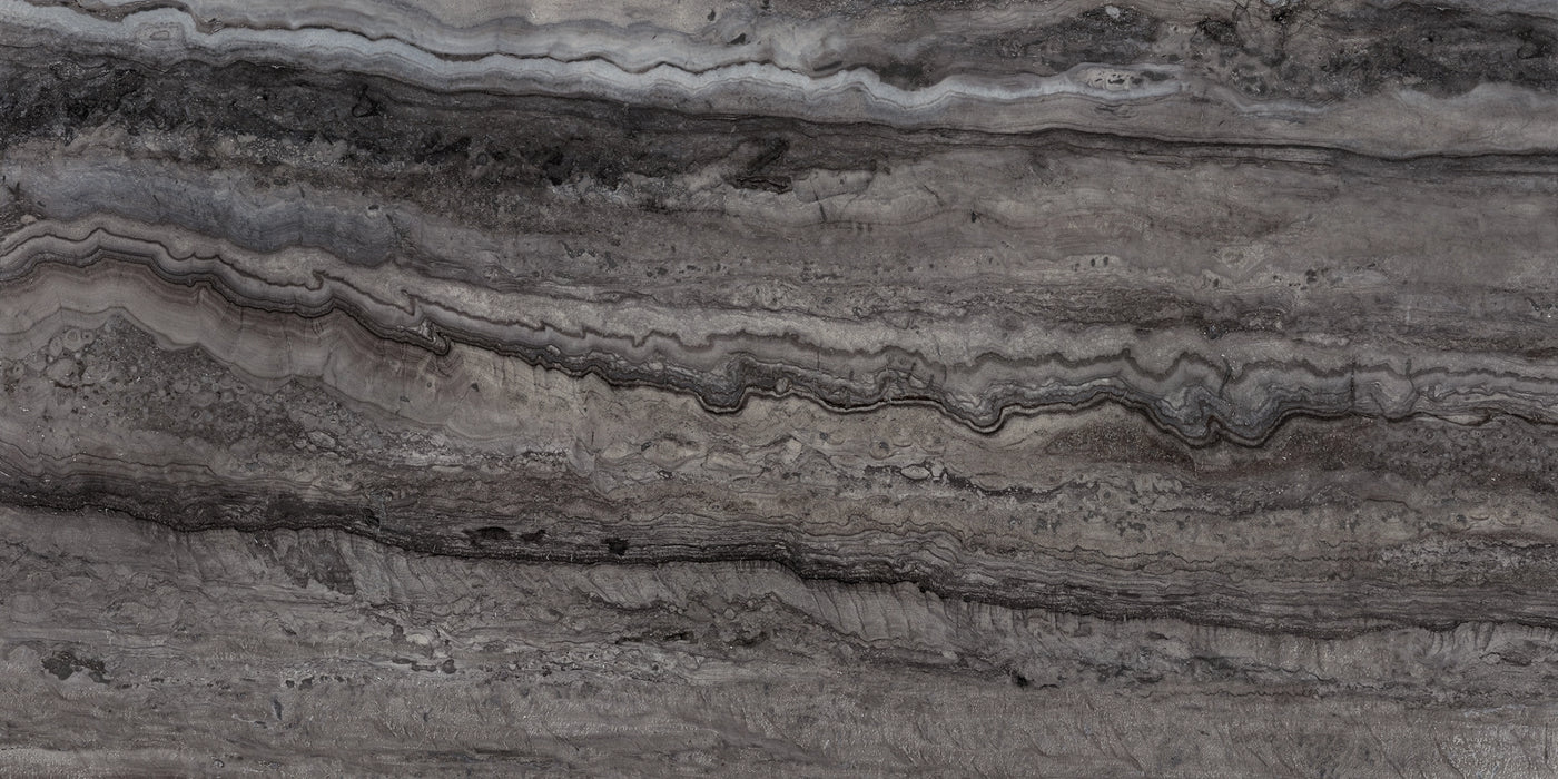 Antica Ceramica Rubiera, Memento Travertino - 003753 - Black, Naturale, 60x120cm, 9.50mm, Rett.