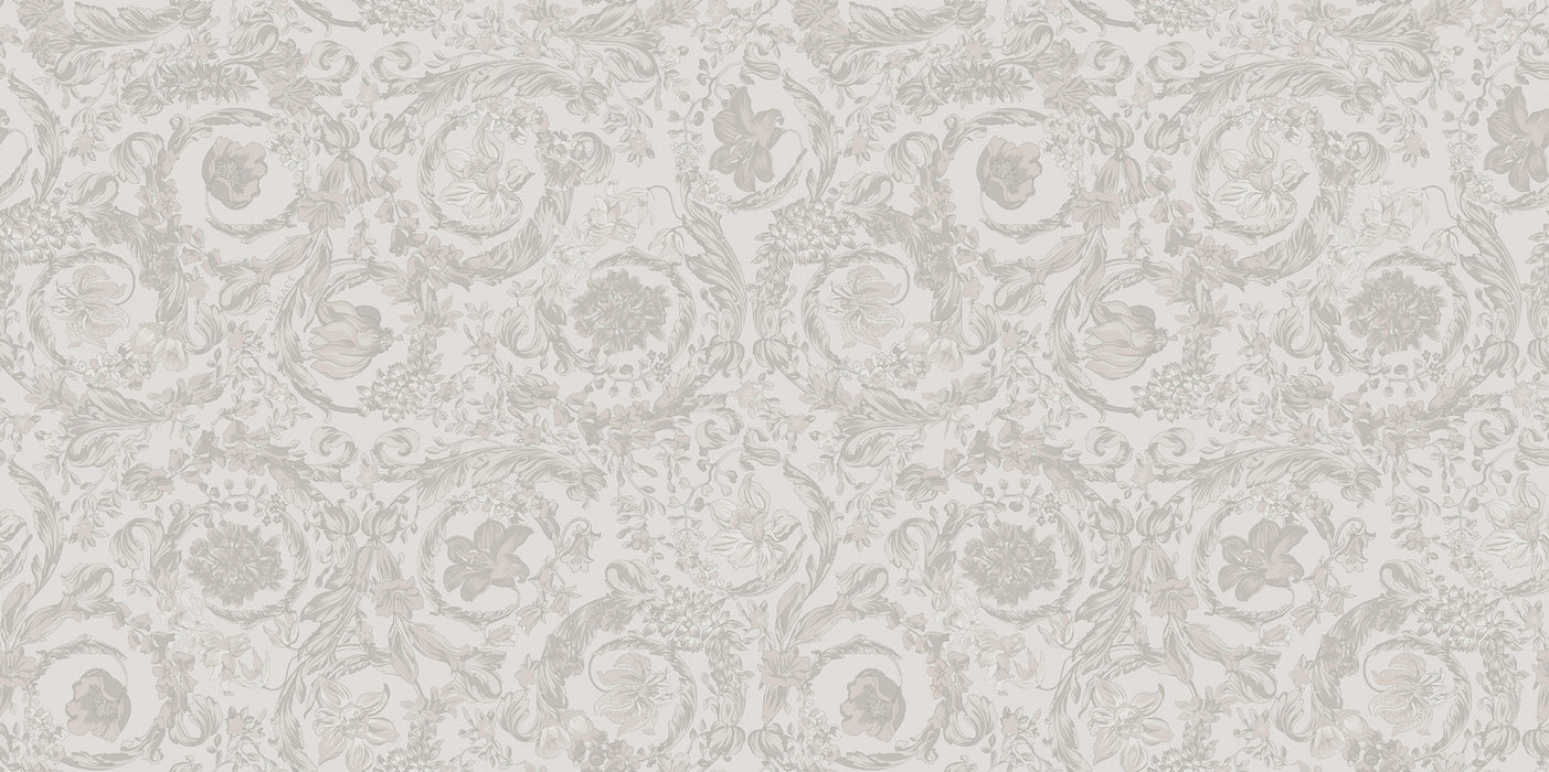 Versace Tiles, Icons - G28323 - Barocco Gard. White, Naturale, 60x120cm, 10.00mm, Rett.