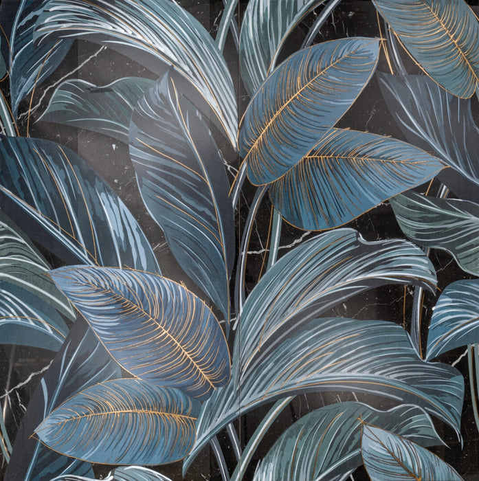 Cir Manifatture Ceramiche, Showall - 1069820 - Wall06 Black Leaf, Naturale, 120x120cm, 10.00mm, Rett.