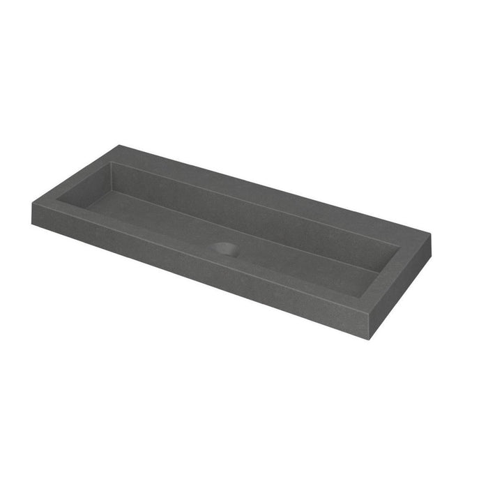 Ink Dock Wastafel Quartz zonder kraangat - Quartz Beton - 100x40 cm