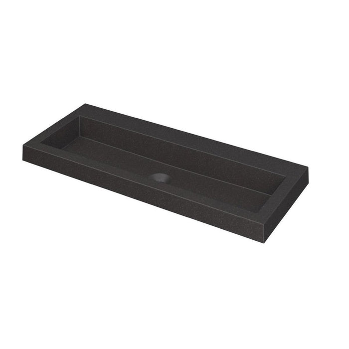 Ink Dock Wastafel Polystone zonder kraangat - Glans Wit - 100x40 cm - 3415020