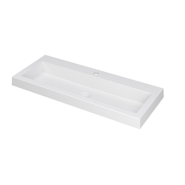 Ink Dock Wastafel Polystone met 1 kraangat - Glans Wit - 100x40 cm -  3415021