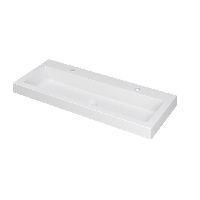 Ink Dock Wastafel Quartz met 2 kraangaten - Quartz zwart - 100x40cm - 3415222