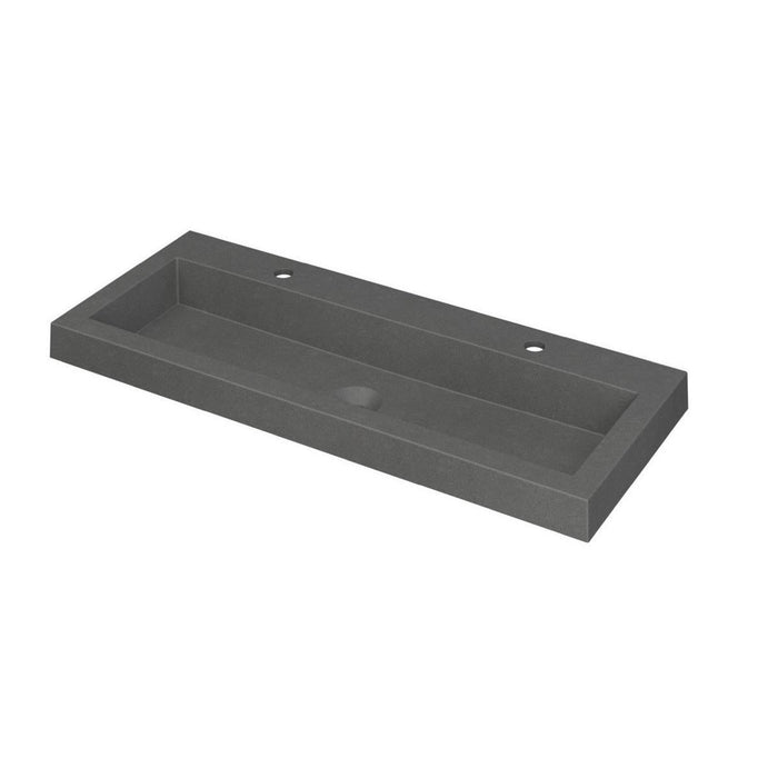 Ink Dock Wastafel Quartz met 2 kraangaten - Quartz zwart - 100x40cm - 3415222