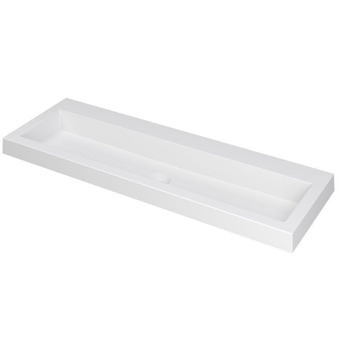 Ink Dock Wastafel Polystone zonder kraangat - Mat Wit - 120x40 cm - 3415330