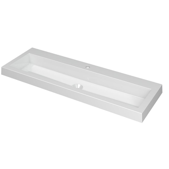 Ink Dock Wastafel Quartz met 1 kraangat - Quartz grijs - 120x40 cm - 3415131