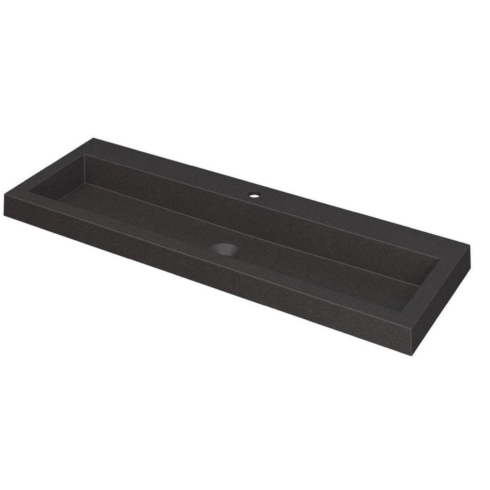 Ink Dock Wastafel Quartz met 1 kraangat - Quartz zwart - 120x40cm - 3415231