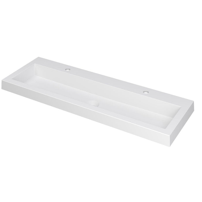 Ink Dock Wastafel Quartz met 2 kraangaten - Quartz Beton - 120x40 cm