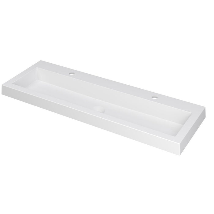 Ink Dock Wastafel Quartz met 2 kraangaten - Quartz zwart - 120x40cm - 3415232