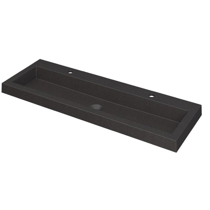 Ink Dock Wastafel Quartz met 2 kraangaten - Quartz grijs - 120x40cm - 3415132